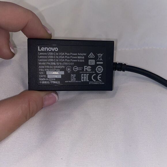 03X7169 Lenovo ORIGINAL! 4X90K86568 USB C to VGA Plus Power Adapter IT6513-01 - Picture 4 of 4